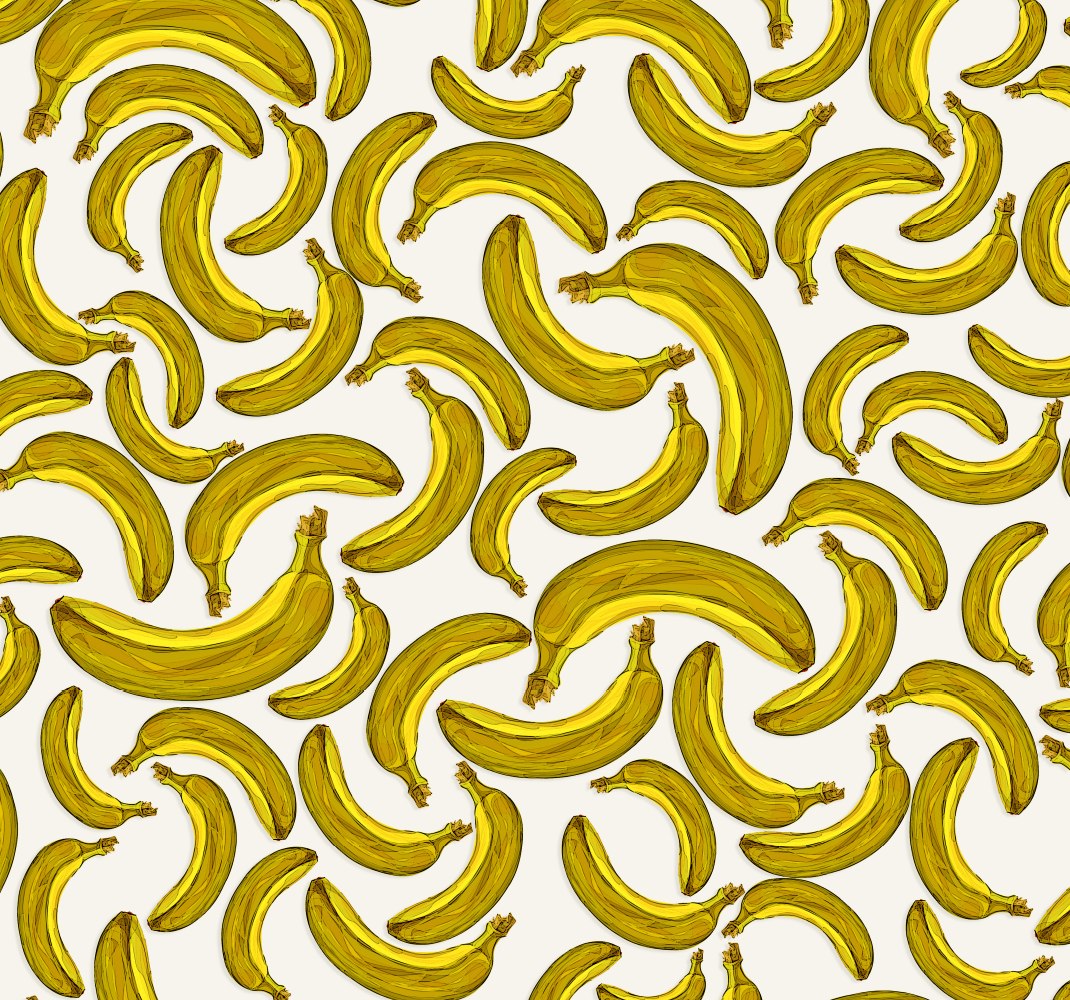 Tapete vinílico amarelo desenho de banana - TenStickers
