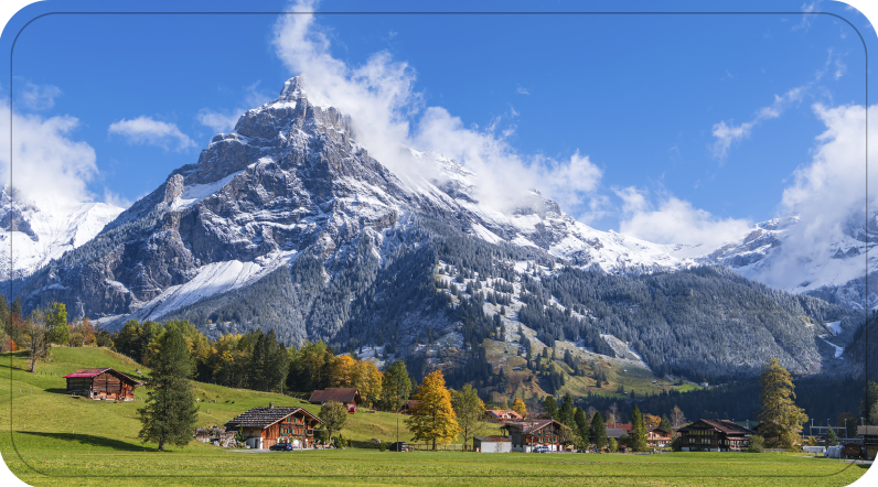 Tapete vinílico casa de banho vista dos alpes - TenStickers