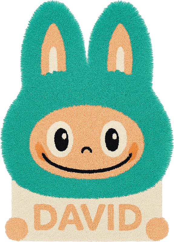 Tapete vinílico criança labubu turquesa personalizado - TenStickers