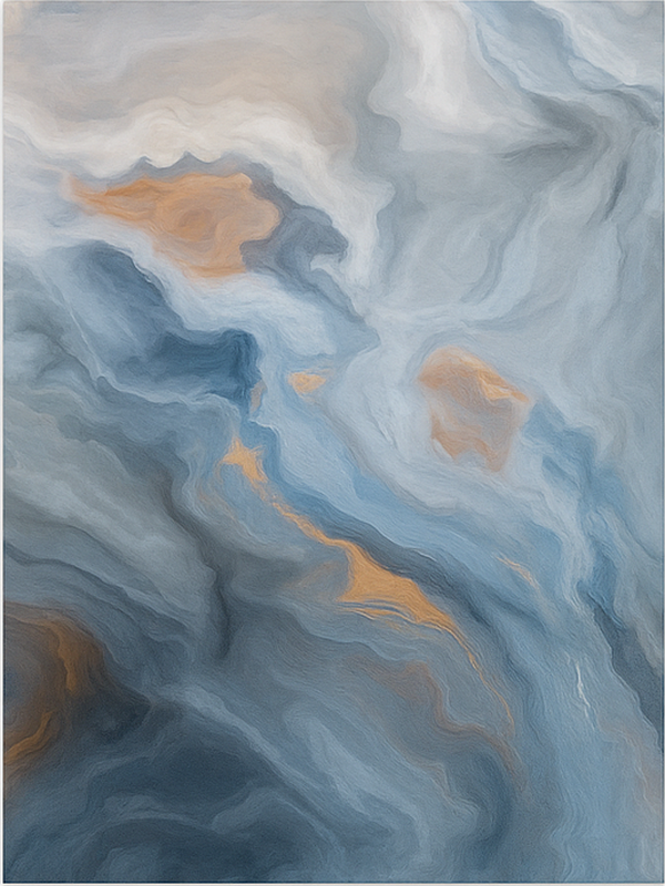 Tapete de vinil mármore tons de âmbar-azul - TenStickers