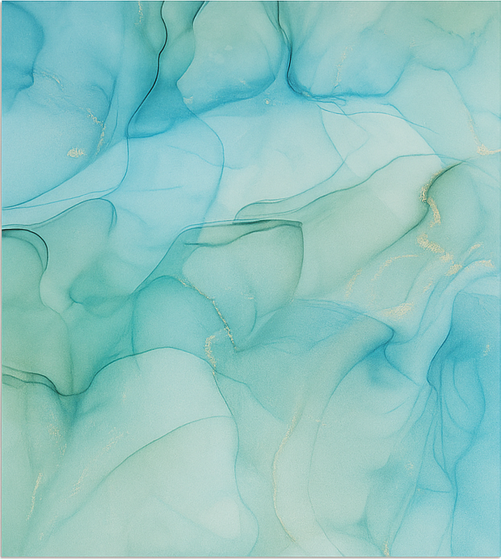 Tapete de vinil mármore efeito de onda turquesa - TenStickers