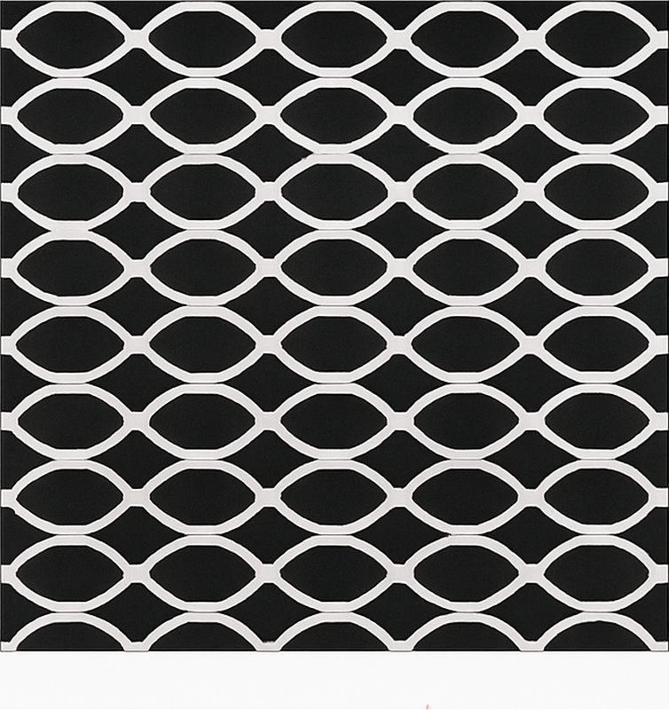 Tapete vinílico para sala de jantar design oval monocromático - TenStickers