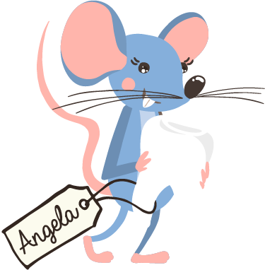 Tapete vinílico de animais rato azul com nome - TenStickers