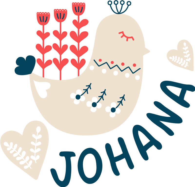 Tapete vinílico de animais pássaro nórdico personalizado - TenStickers
