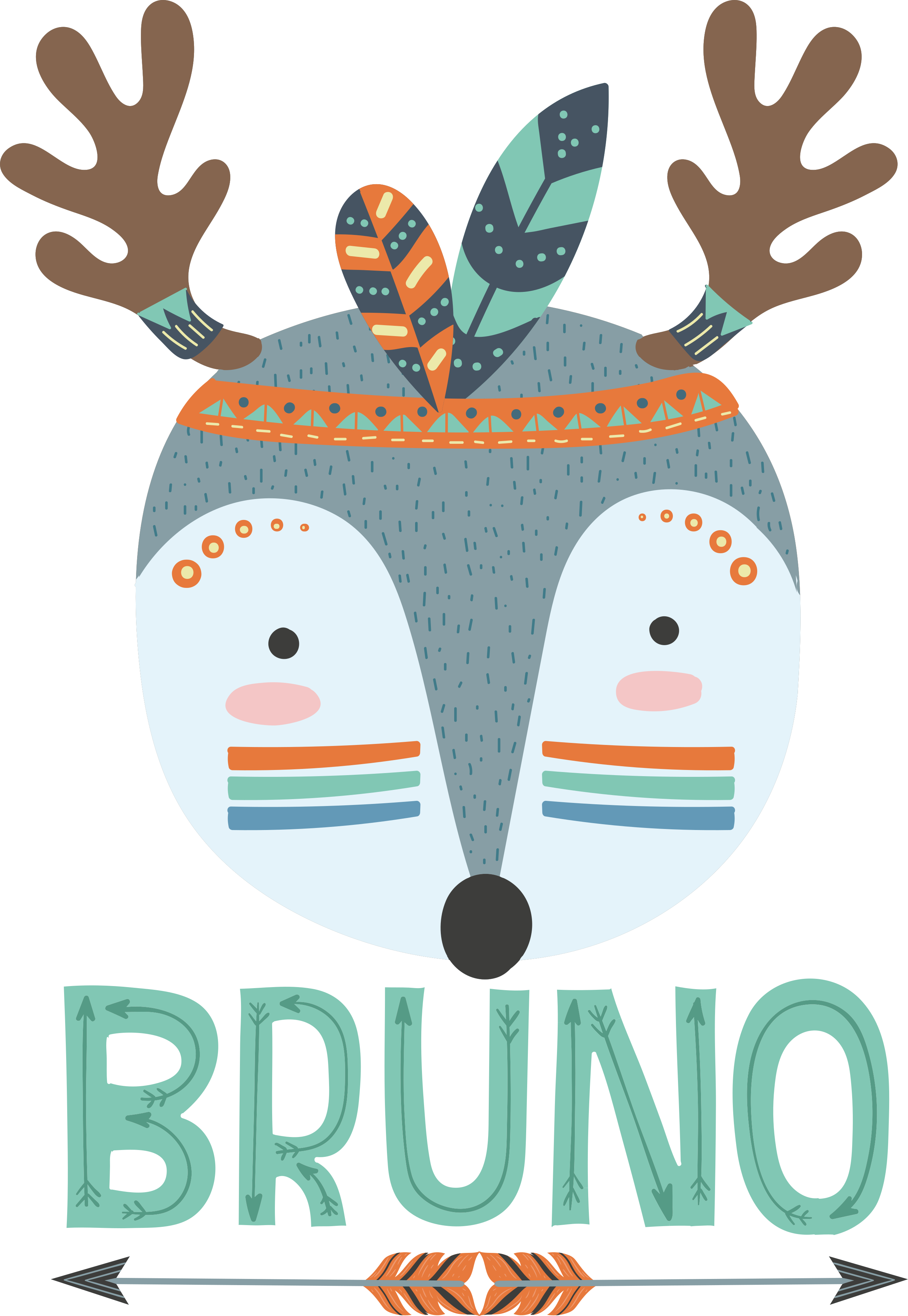 Tapete vinílico de animais com cervo nórdico personalizado - TenStickers