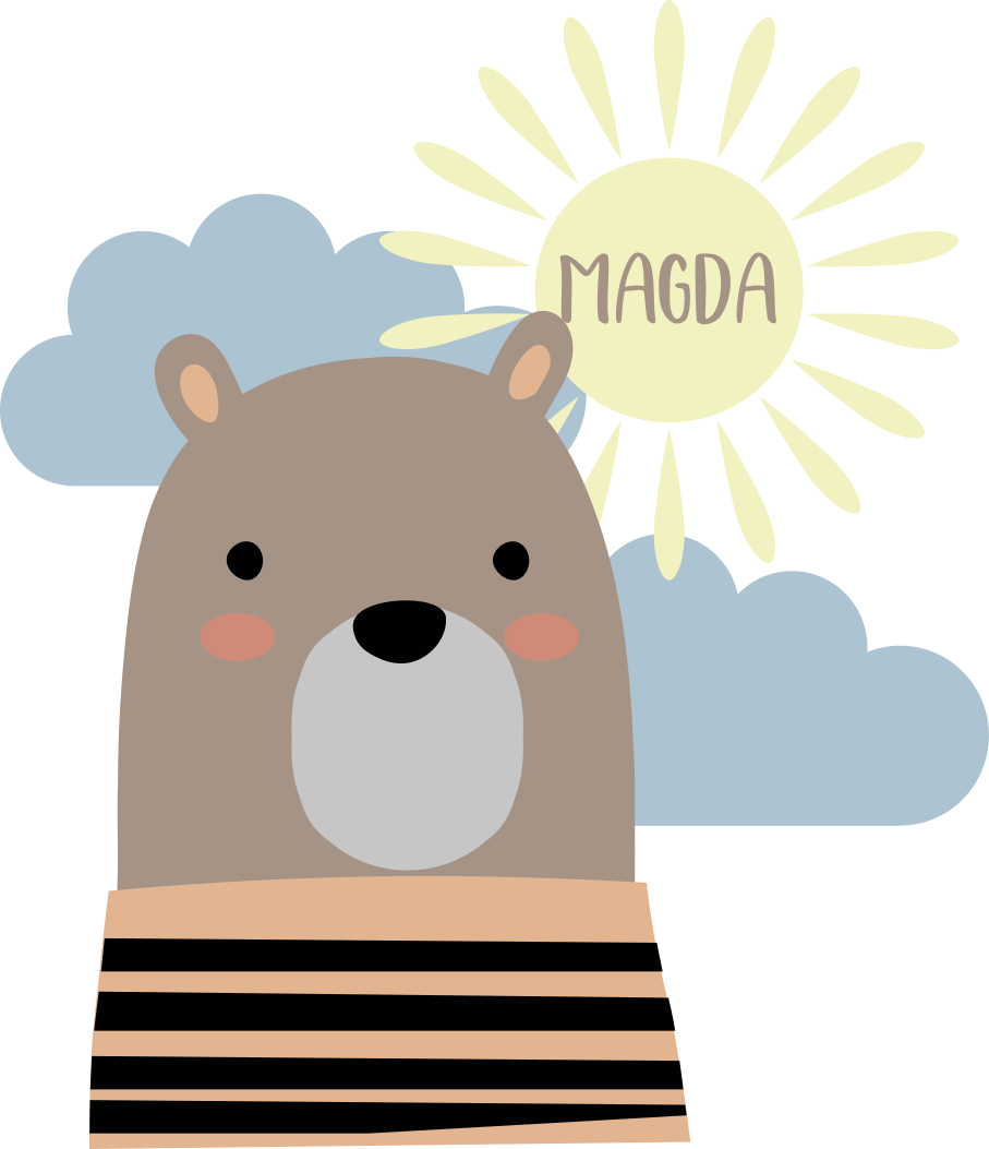 Tapete vinílico de animais urso marrom personalizável - TenStickers