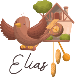 Tapete vinílico de animais com relógio cucu personalizável - TenStickers