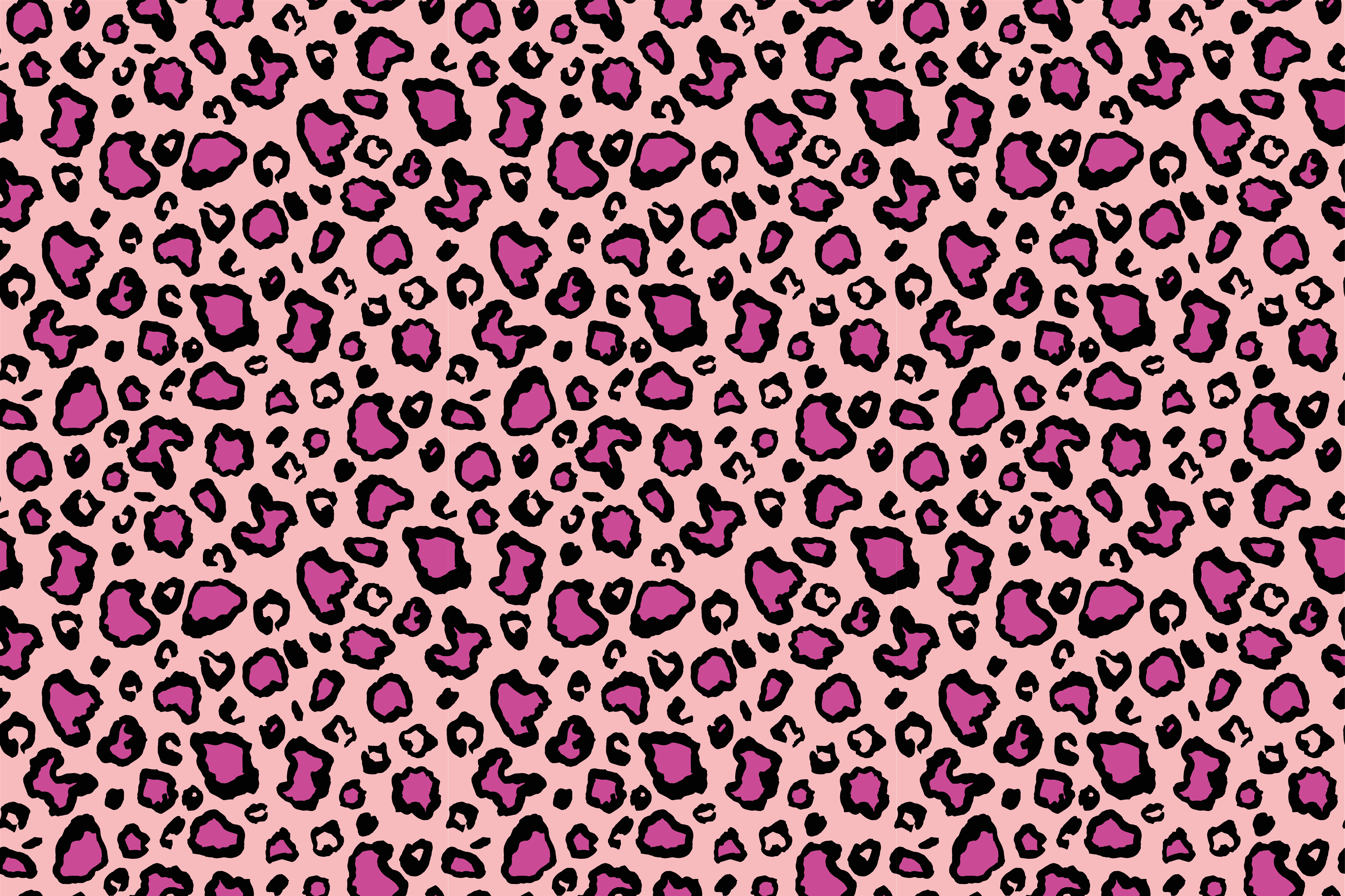 Tapete vinílico de animais imitação de leopardo rosa e preto - TenStickers