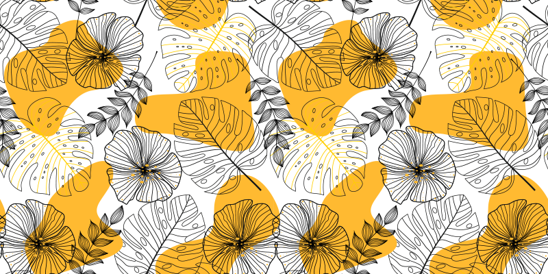 Tapete vinílico flores e plantas design floral kallax - TenStickers