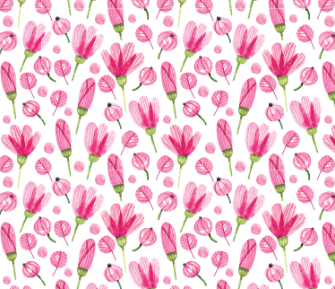 Tapete vinílico flores e plantas flores aquarela rosa - TenStickers