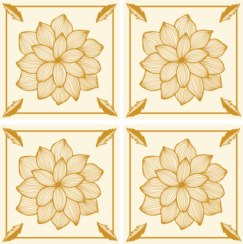 Tapete vinílico flores e plantas estampa paisley - TenStickers