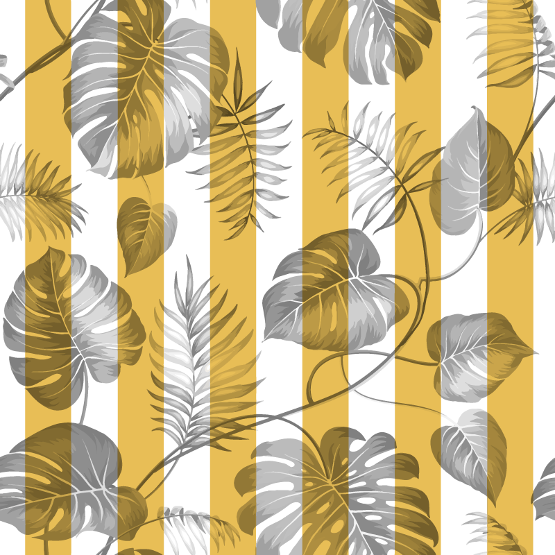 Tapete vinílico flores e plantas porta de correr - TenStickers