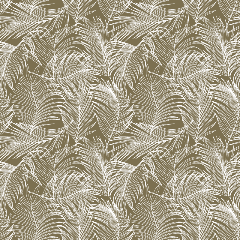 Tapete vinílico flores e plantas folhas marrons elegantes - TenStickers