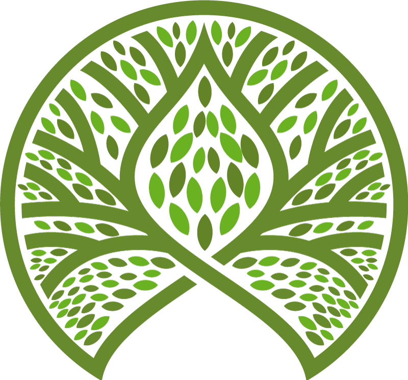 Tapete vinílico flores e plantas emblema natural folhoso - TenStickers