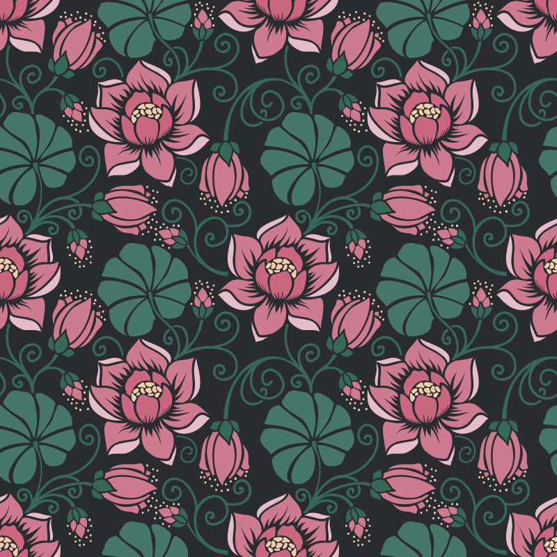 Tapete vinílico flores e plantas trepadeiras floridas - TenStickers