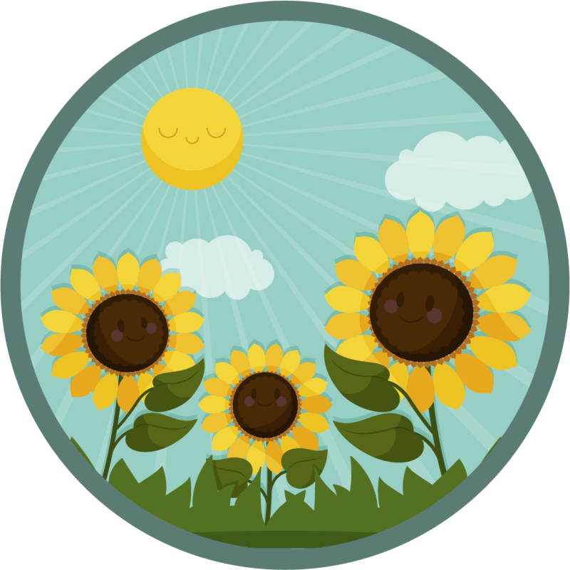 Tapete vinílico flores e plantas flores ao sol - TenStickers