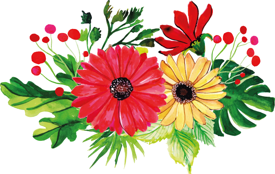Tapete vinílico flores e plantas design horizontal elegante - TenStickers