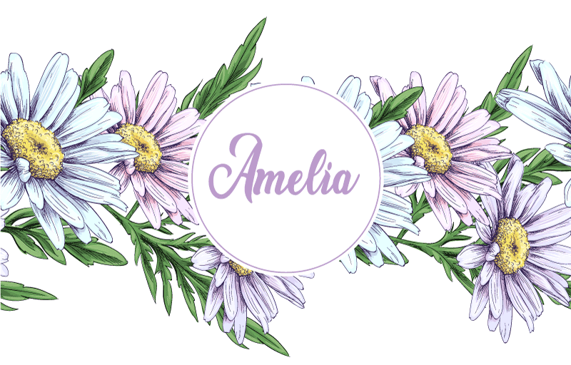 Tapete vinílico flores e plantas com design de margarida - TenStickers