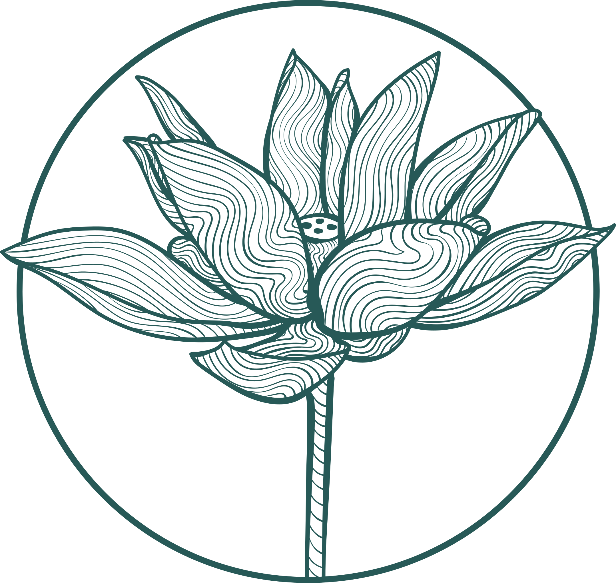 Tapete vinílico flores e plantas ilustração de flor de lótus - TenStickers