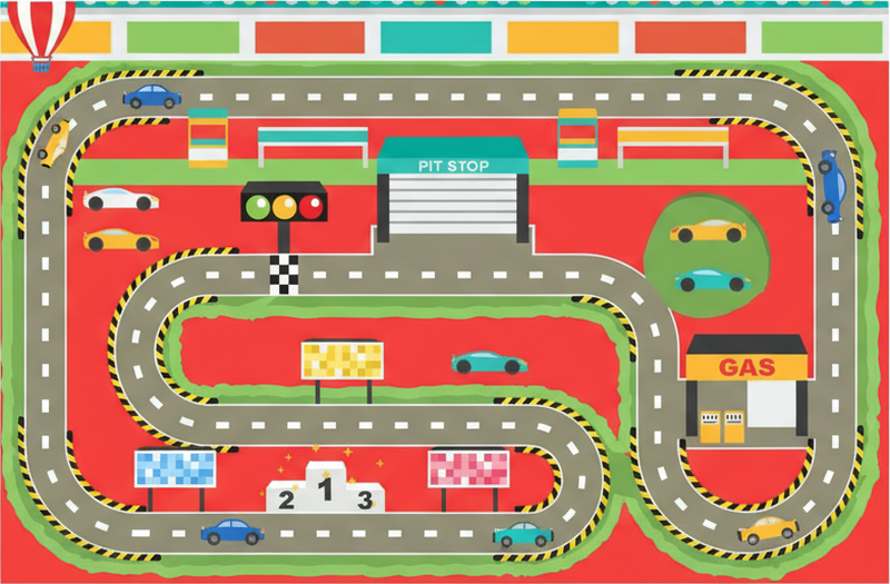 Tapete vinílico de estradas pista de corrida colorida - TenStickers