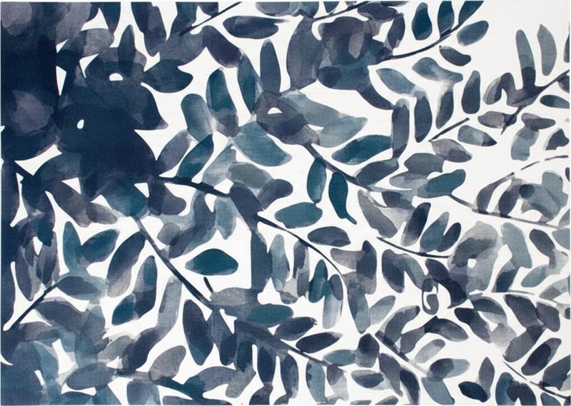 Tapete vinílico flores e plantas padrão folhagem aquarelada - TenStickers