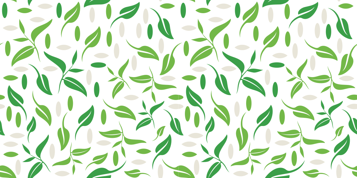 Tapete vinílico flores e plantas padrão folhas verdes - TenStickers