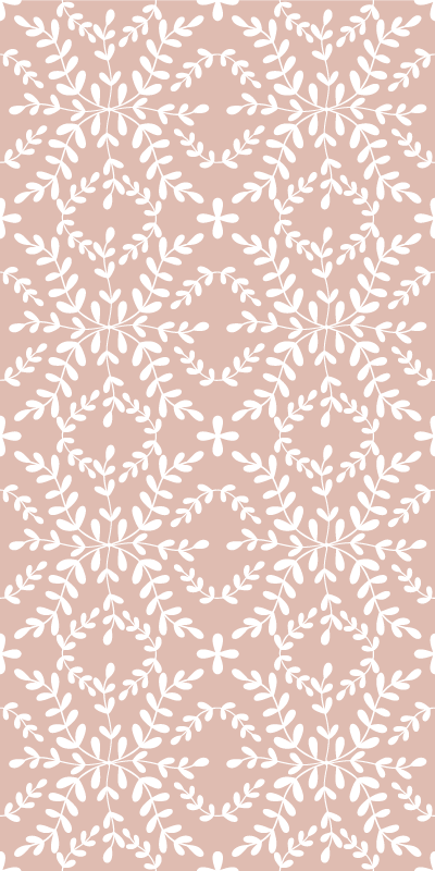 Tapete vinílico flores e plantas padrão folhas vintage - TenStickers