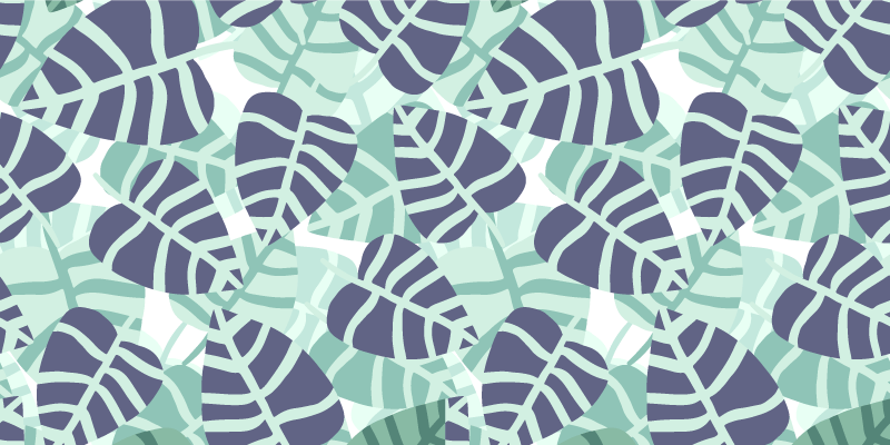 Tapete vinílico flores e plantas padrão tropical colorido - TenStickers