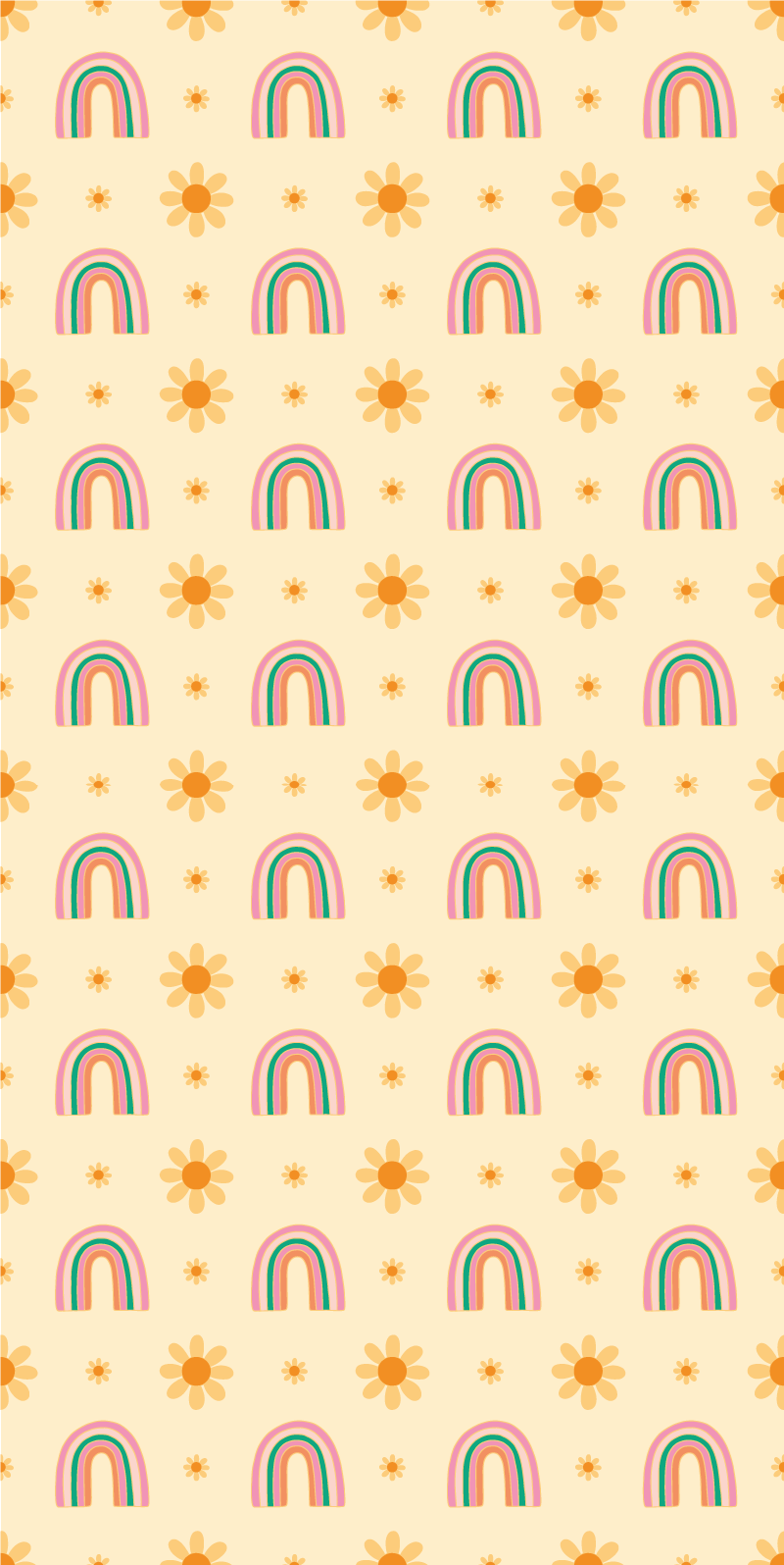 Tapete vinílico flores e plantas flores e arcos-íris - TenStickers