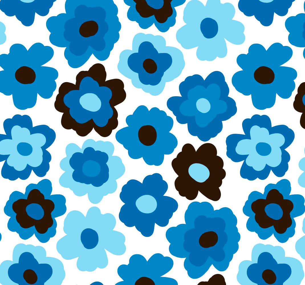 Tapete vinílico flores e plantas papoila azul - TenStickers