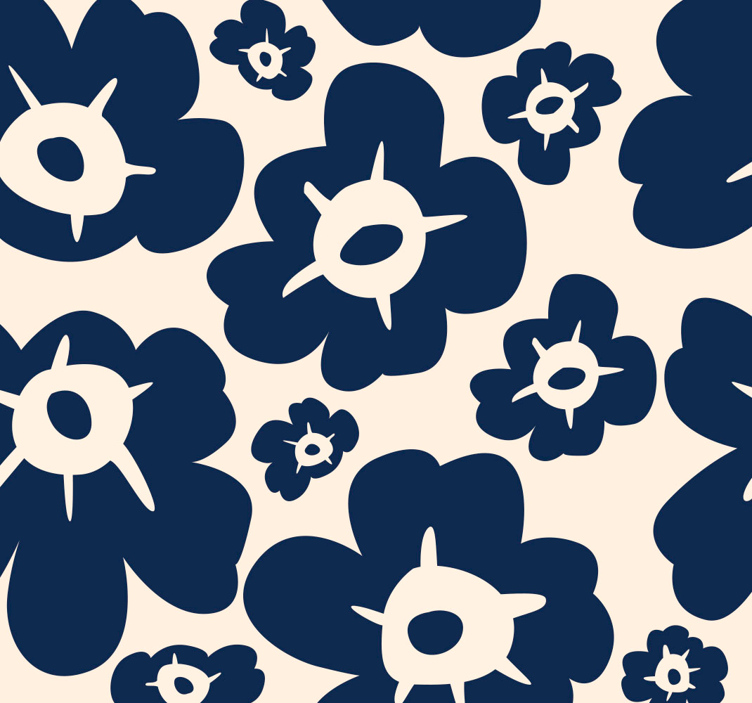 Tapete vinílico flores e plantas papoila azul escura - TenStickers
