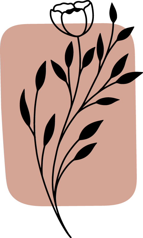 Tapete vinílico flores e plantas com acento floral estiloso - TenStickers