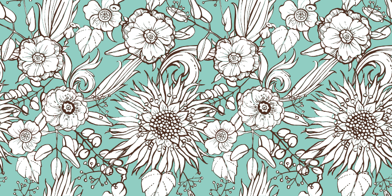 Tapete vinílico flores e plantas coleção de motivos florais - TenStickers