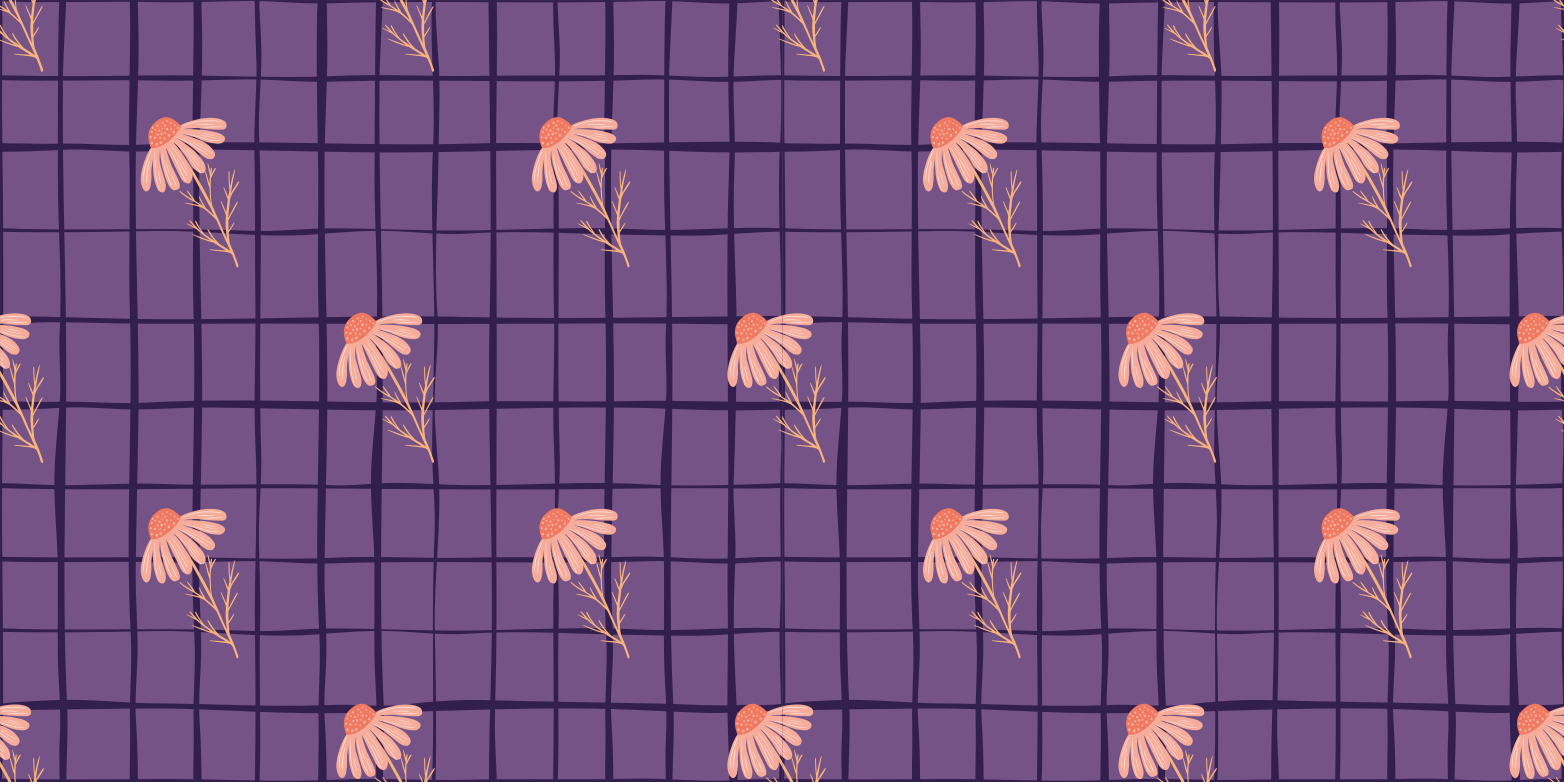 Tapete vinílico flores e plantas motivo floral roxo - TenStickers