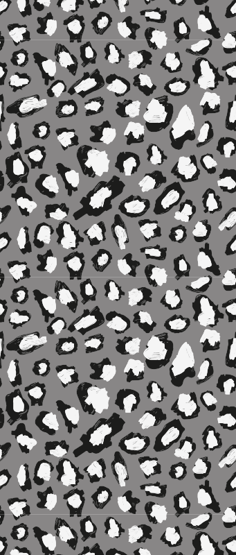 Tapete vinílico estampa de animal onça cinza e branca - TenStickers