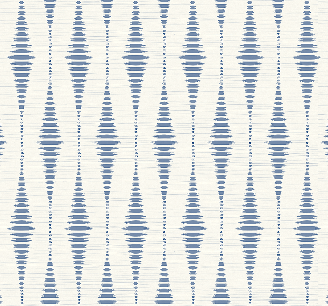 Tapete vinílico geométricas "rabaul ikat" azul e bege - TenStickers