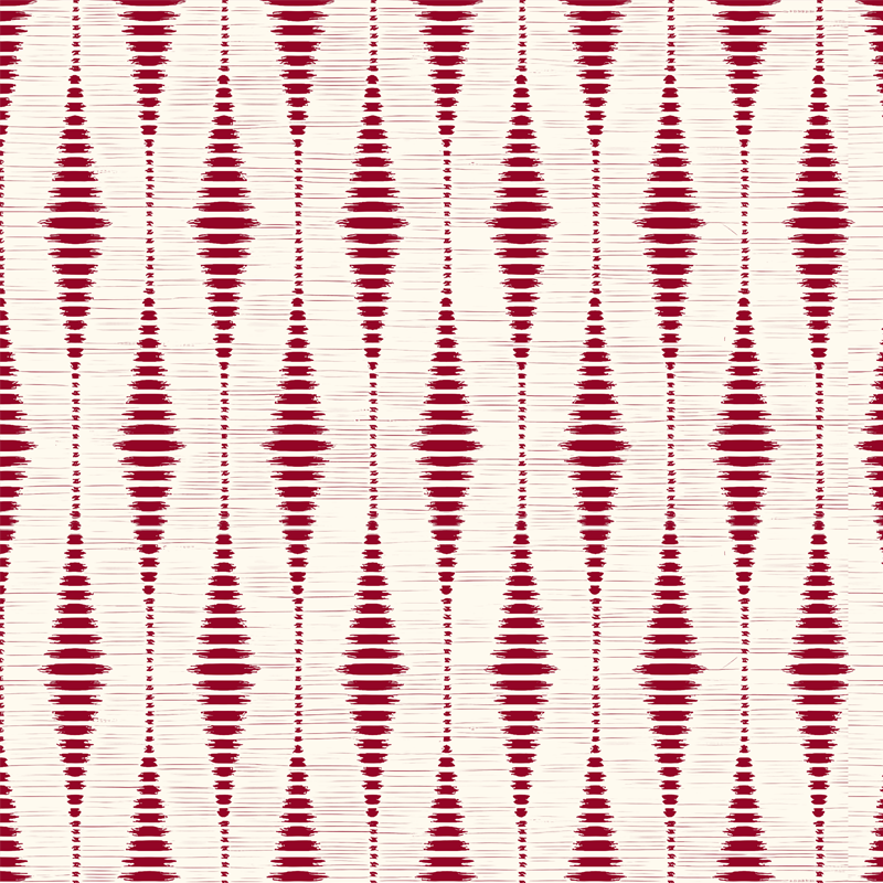 Tapete vinílico geométricas ikat vermelho rabaul - TenStickers