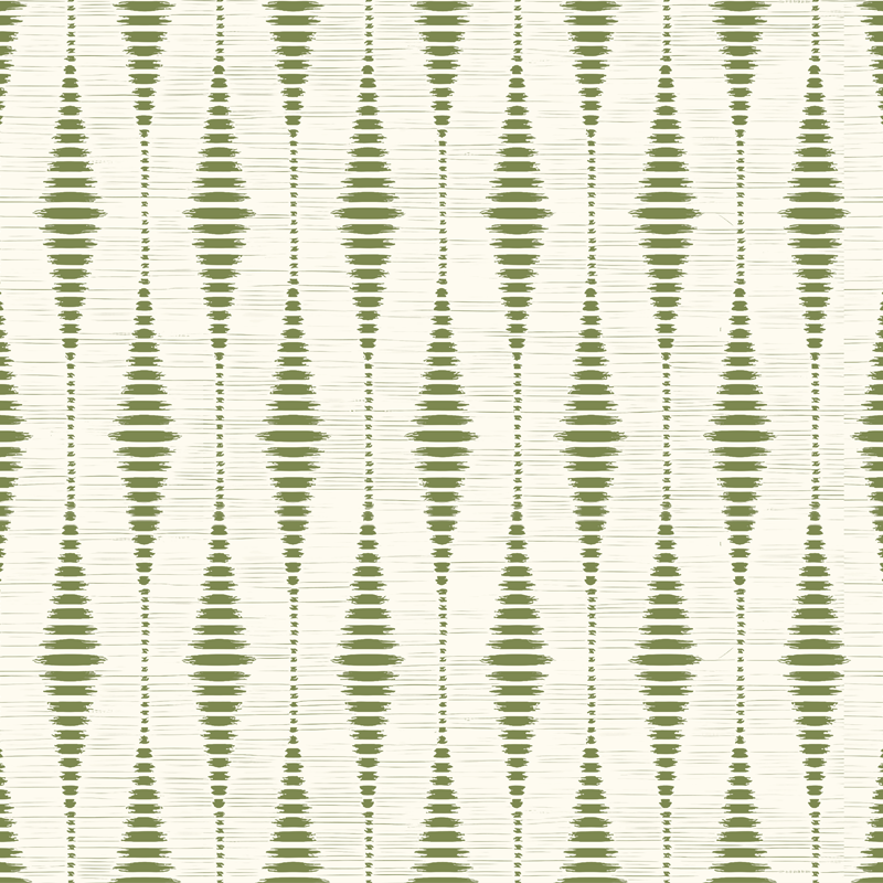 Tapete vinílico geométricas verde musgo ikat - TenStickers