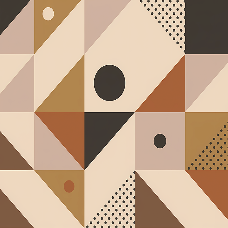 Tapete vinílico geométricas em patchwork marrom - TenStickers
