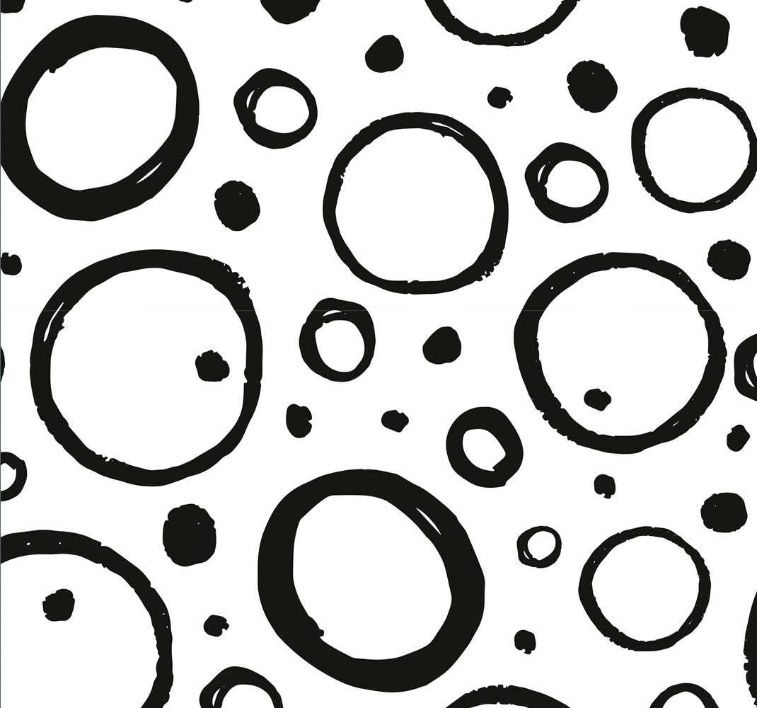 Tapete vinílico geométricas design circular preto e branco - TenStickers