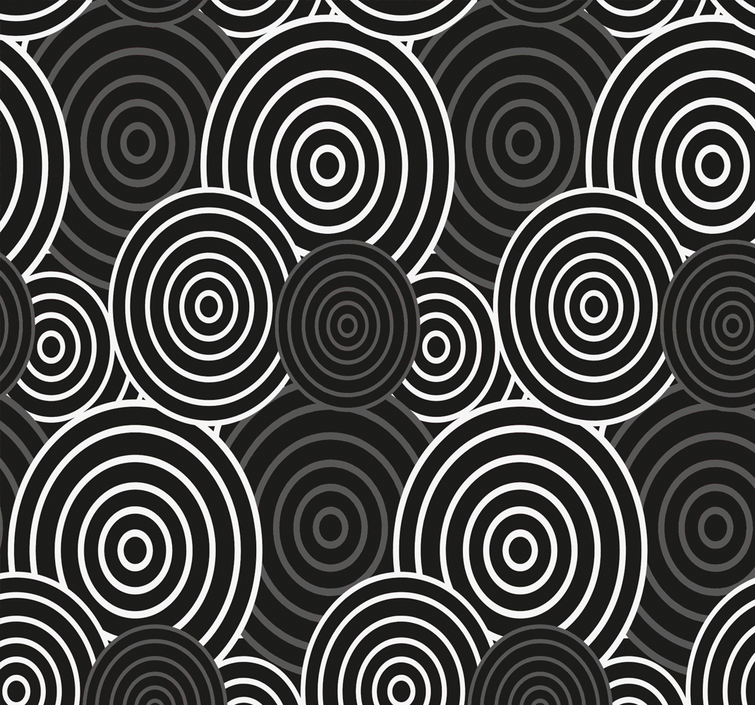 Tapete vinílico geométricas círculo preto com fundo - TenStickers