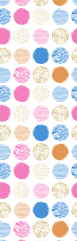 Tapete vinílico geométricas com padrão de pontos coloridos - TenStickers