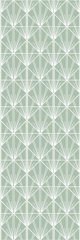 Tapete vinílico geométricas padrão moderno verde e branco - TenStickers