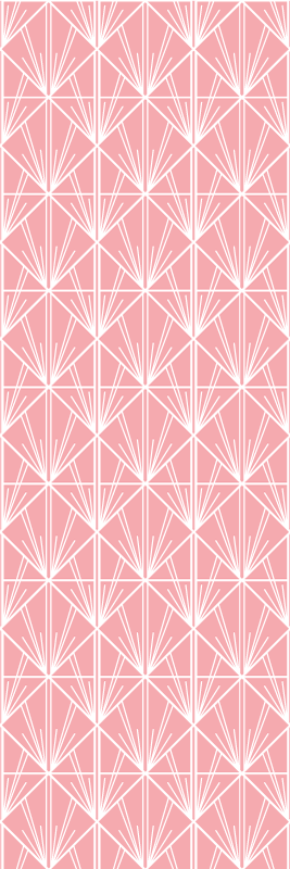 Tapete vinílico geométricas padrão decorativo rosa e branco - TenStickers