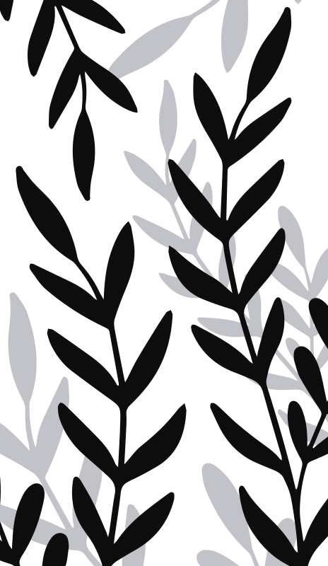 Tapete vinílico flores e plantas folha vinílica translúcida - TenStickers