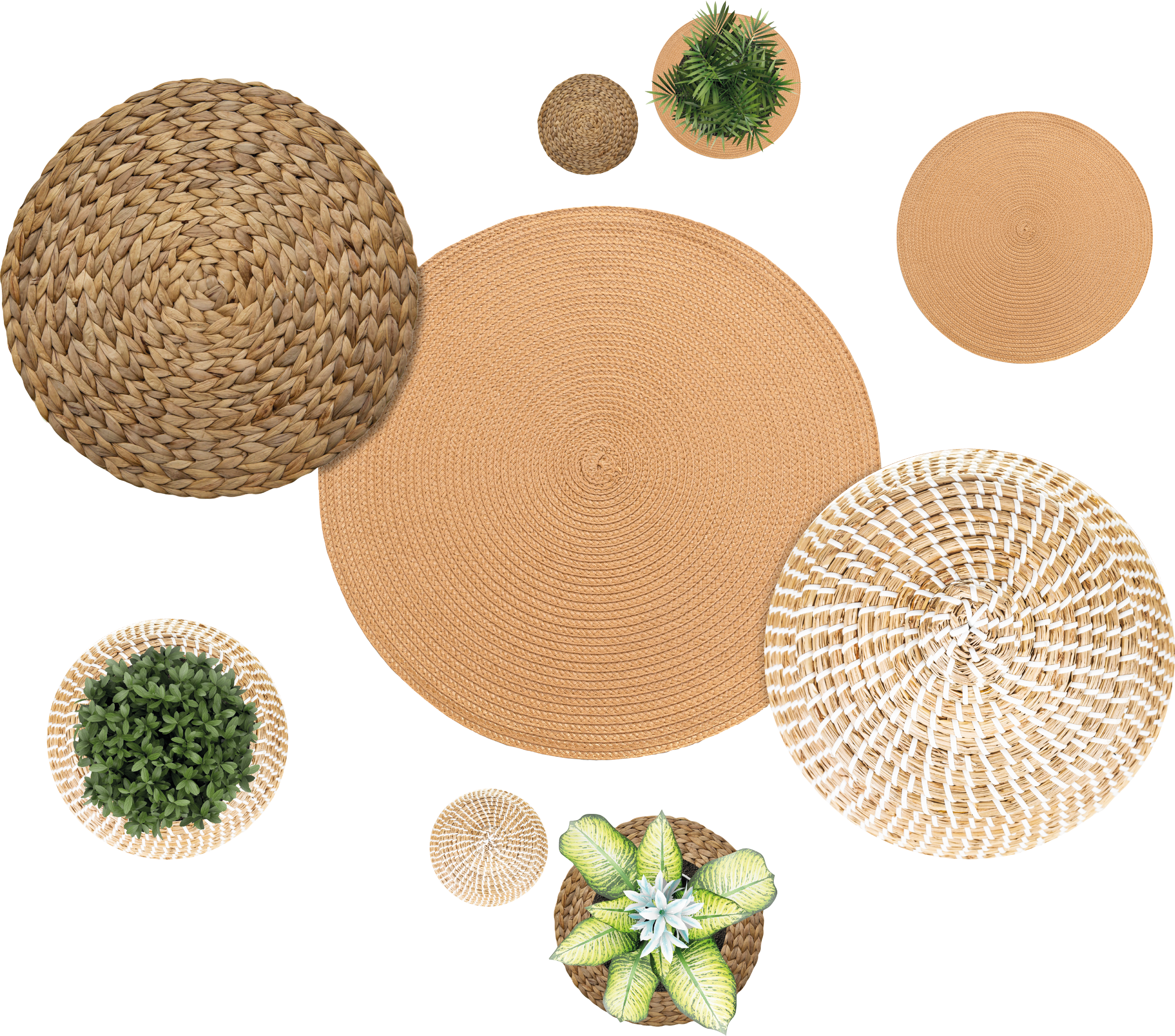 Tapete vinílico flores e plantas jardim e vime - TenStickers