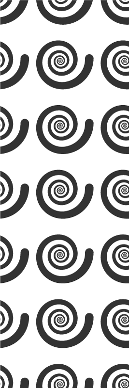 Tapete vinílico quarto espiral hipnótica preto e branco - TenStickers