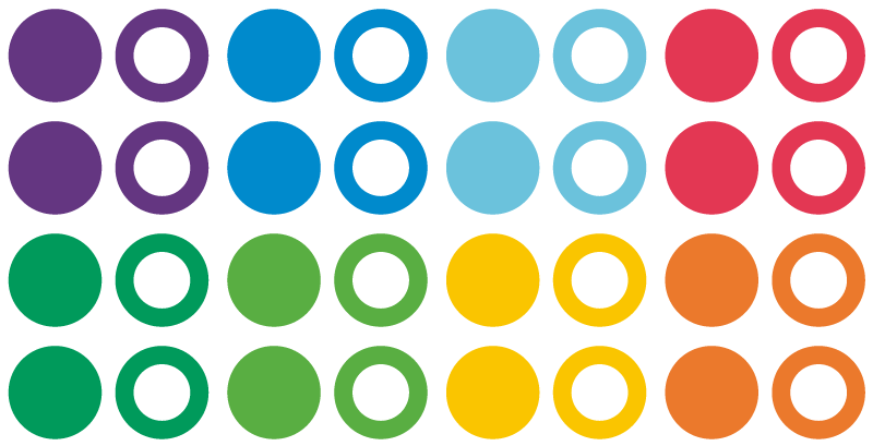 Tapete vinílico geométricas círculos coloridos arco-Íris - TenStickers
