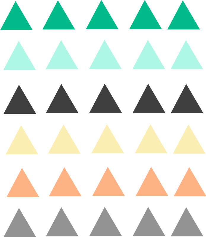 Tapete vinílico geométricas pack com 30 triângulos pequenos - TenStickers
