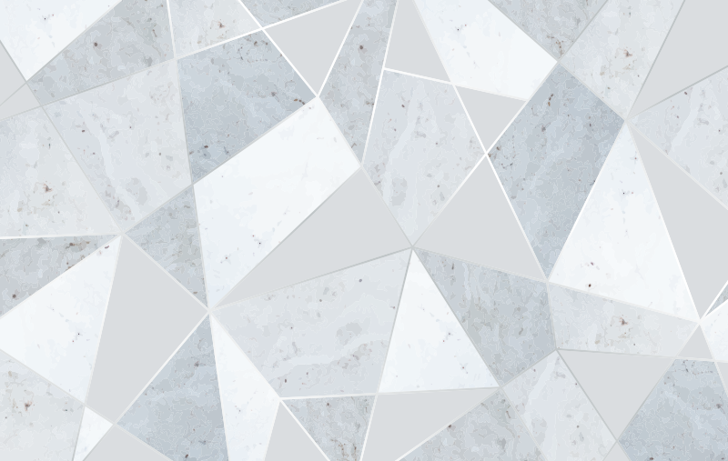 Tapete vinílico geométricas mármore triângulo cinza simples - TenStickers